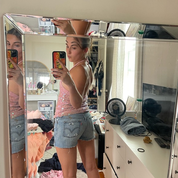 Sequin Pink Halter Top - Picture 2 of 4